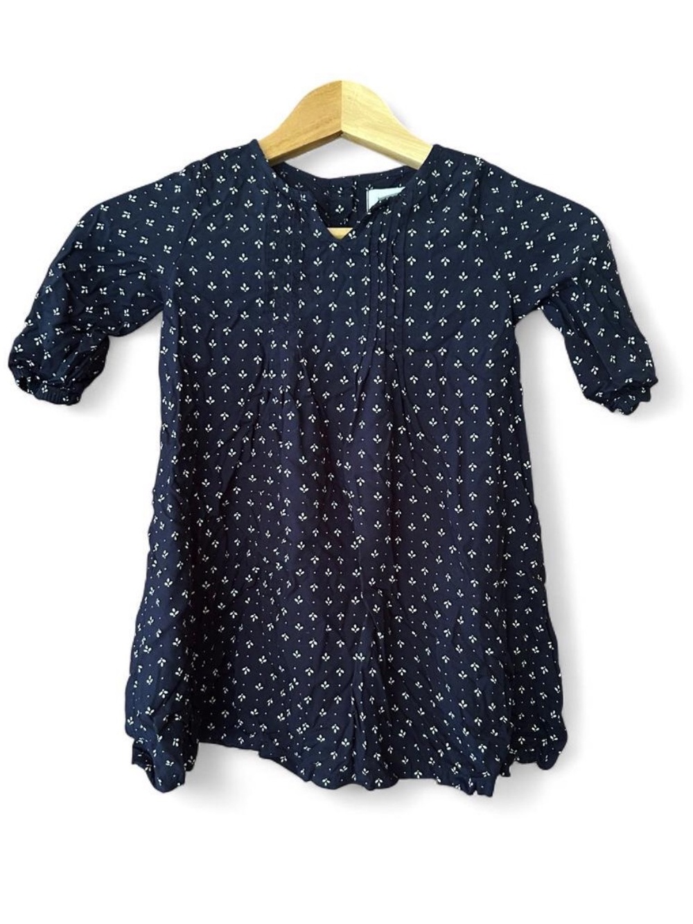 Old Navy Navy Blue Floral Peasant Top
